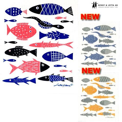 北欧スポンジワイプ　ベングトフィッシュ　ブルー　または　オレンジ