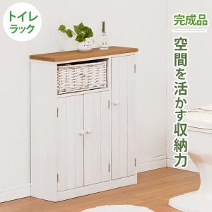 トイレラック ワイドタイプ 白 ホワイト 〔幅50×奥行16×高さ62cm〕 完成品｜lukit