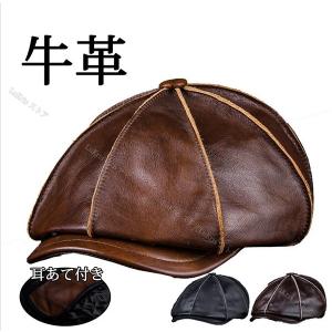SALE！ベレー帽 メンズ 牛革　ハット　八角帽子 キャップ