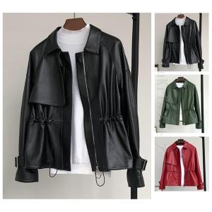 レザージャケット ノーカラージャケット レディース アウター