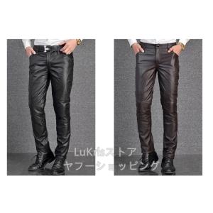 SALE! 牛皮 本革 レザーパンツ メンズ ...の詳細画像2