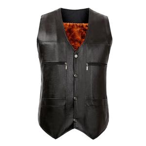 新品SALE！本革 ベスト メンズ レザー ジレ ラム革 本羊皮 チョッキ