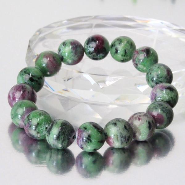 ルビーインゾイサイト ブレスレット 一点物 ruby 高品質 腕輪 天然石 ｜メンズ レディース 海...