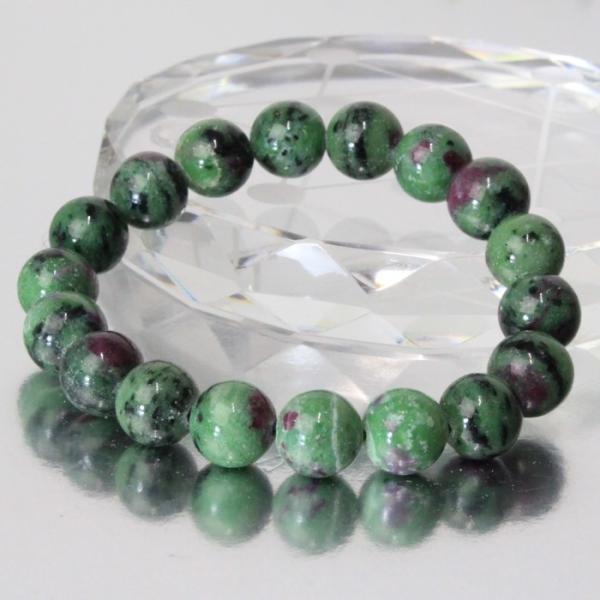 ルビーインゾイサイト ブレスレット 写真現物 ruby 高品質 腕輪 天然石 ｜メンズ レディース ...