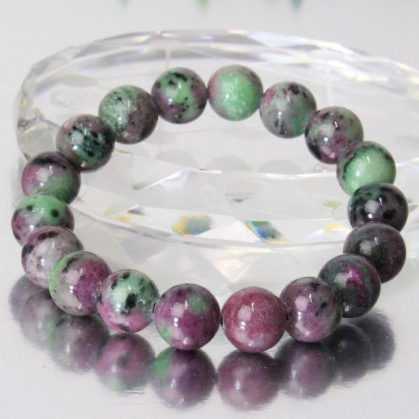 ルビーインゾイサイト ブレスレット 写真現物 ruby 高品質 ブレス 一点物 ｜メンズ レディース...