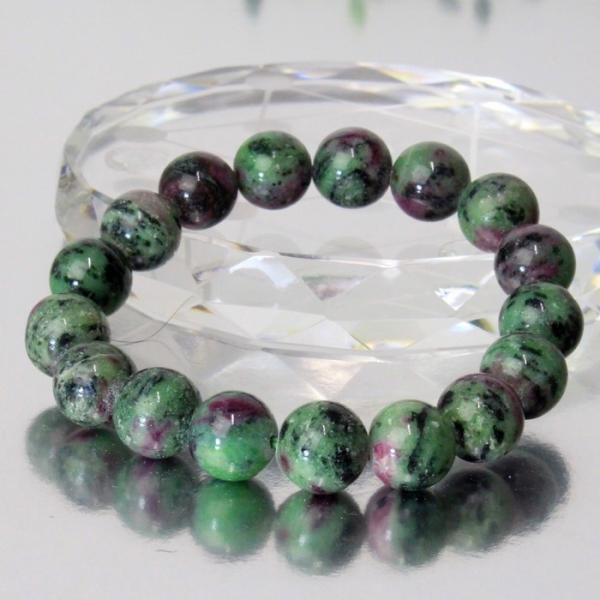 ルビーインゾイサイト ブレスレット 写真現物 ruby 高品質 Bracelet パワーストーン ｜...