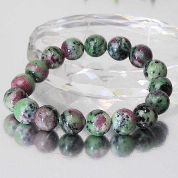 ルビーインゾイサイト ブレスレット 写真現物 ruby 高品質 ブレス 一点物 ｜メンズ レディース...