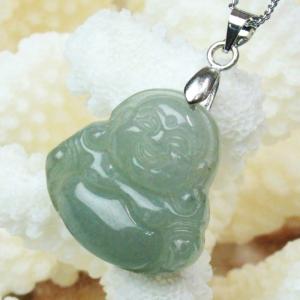 翡翠[ヒスイ] ペンダント ネックレス ペンダントトップ Pendant Necklace 布袋様 七福神 布袋 布袋像 仏像 ひすい メンズ レディース 天然石｜lulu-house