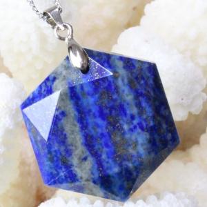 ラピスラズリ ペンダント ネックレス ペンダントトップ Pendant Necklace 六芒星 ヘキサゴン ダビデの星 Hexagon 瑠璃 メンズ レディース パワーストーン｜lulu-house