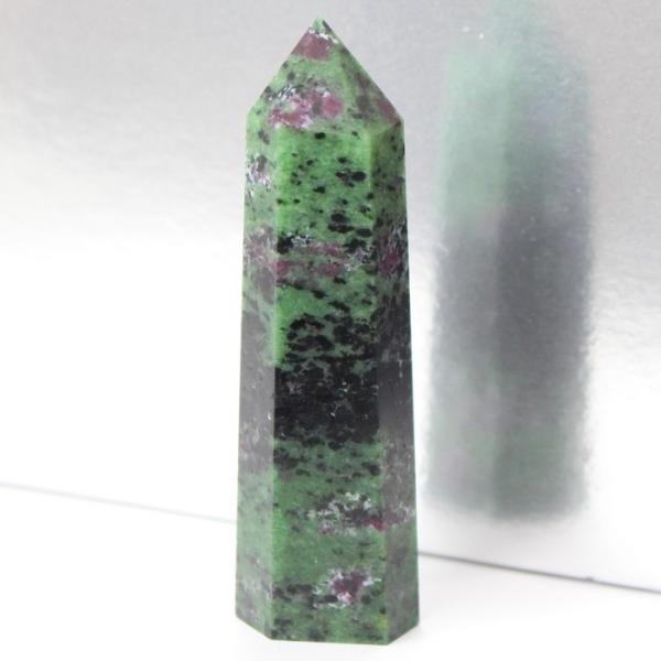 ルビーインゾイサイト 原石 ポイント 原石 ポイント Point 浄化 柱 石 置物 ルビー rub...