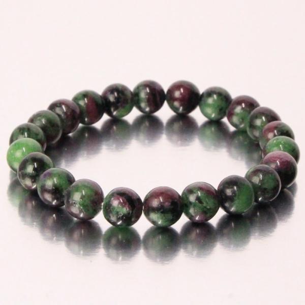 ルビーインゾイサイト ブレスレット 【一点物 現物】 原石 ルビーインゾイサイトブレスレット パワー...