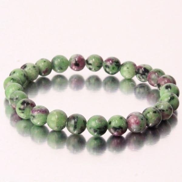 ルビーインゾイサイト ブレスレット 【レア 1点物】 原石 ルビーインゾイサイトブレスレット 天然石