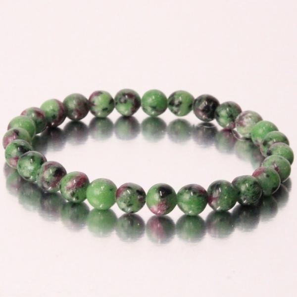 ルビーインゾイサイト ブレスレット 【レア 1点物】 ブレス 数珠 腕輪 Bracelet ブレスレ...