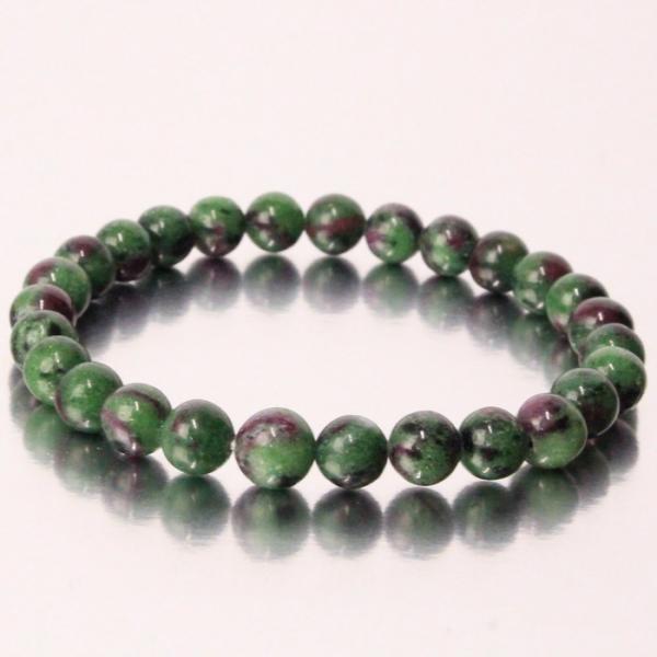 ルビーインゾイサイト ブレスレット 【レア 1点物】 ブレス 数珠 腕輪 Bracelet ブレスレ...