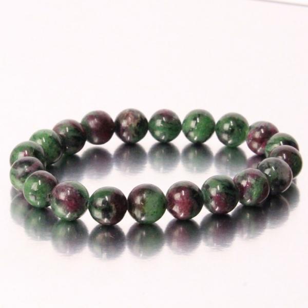 ルビーインゾイサイト ブレスレット 【レア 1点物】 原石 ルビーインゾイサイトブレスレット パワー...