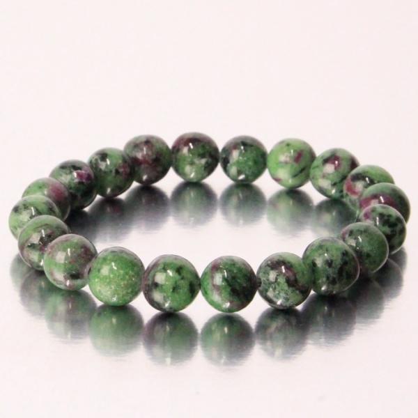 ルビーインゾイサイト ブレスレット 【一点物 限定品】 原石 ルビーインゾイサイトブレスレット 天然...