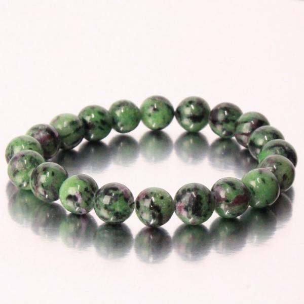 ルビーインゾイサイト ブレスレット 【一点物 現物】 原石 ルビーインゾイサイトブレスレット パワー...