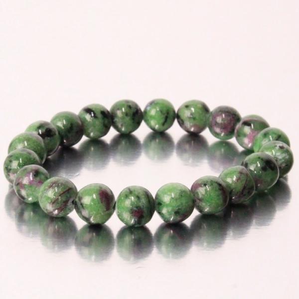 ルビーインゾイサイト ブレスレット 原石 ルビーインゾイサイトブレスレット 天然 一点物