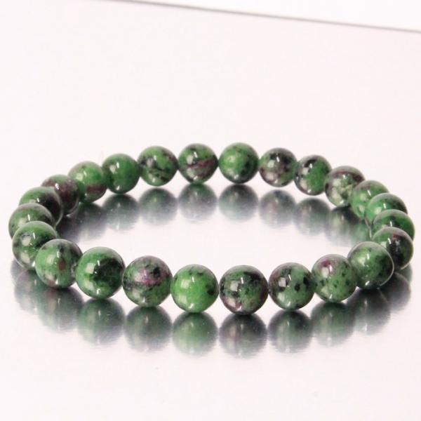 ルビーインゾイサイト ブレスレット 原石 ルビーインゾイサイトブレスレット 天然 一点物