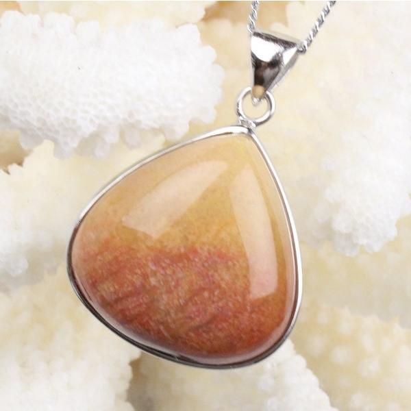 サンゴ ペンダント ネックレス 化石 フォシルコーラル Pendant fossil Coral ｜...