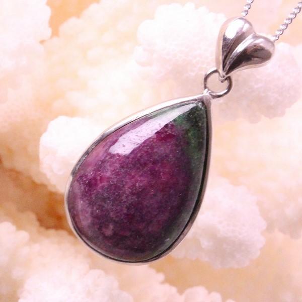 ルビーインゾイサイト ペンダント ネックレス Necklace ruby Pendant パワースト...