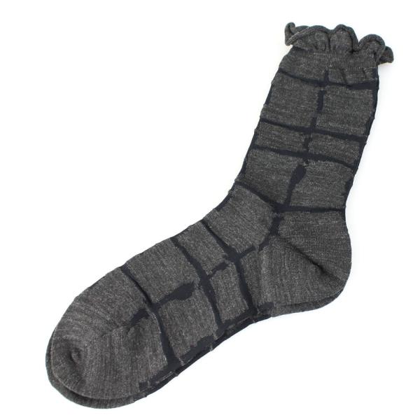 センソユニコ　芽風 ブロック柄靴下