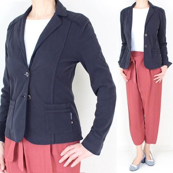 MARCCAIN マークケイン 紺コットンジャージジャケット