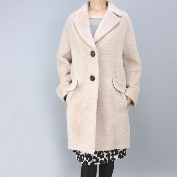 MARCCAIN マークケイン　ピンクベージュアルパカコート