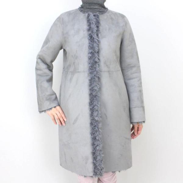 ヒロココシノ YUMA KOSHINO　グレーフェイクファーコート