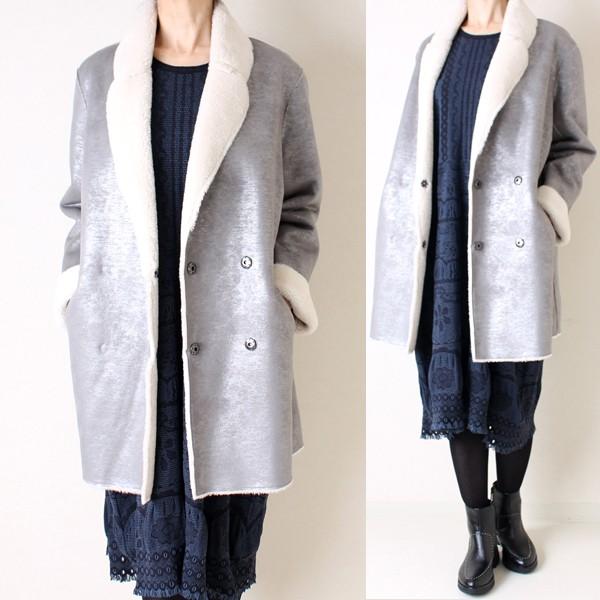 LIVIANA CONTI リビアナコンティ シルバーボアリバーシブルコート