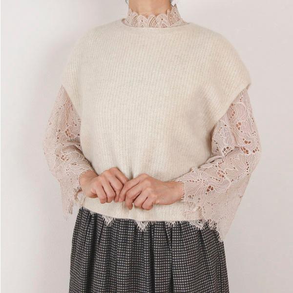 ヤク 白ニットベスト