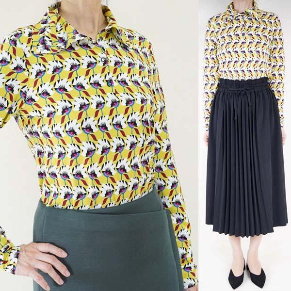 マークケイン MARCCAIN　マスタード花柄カットソー