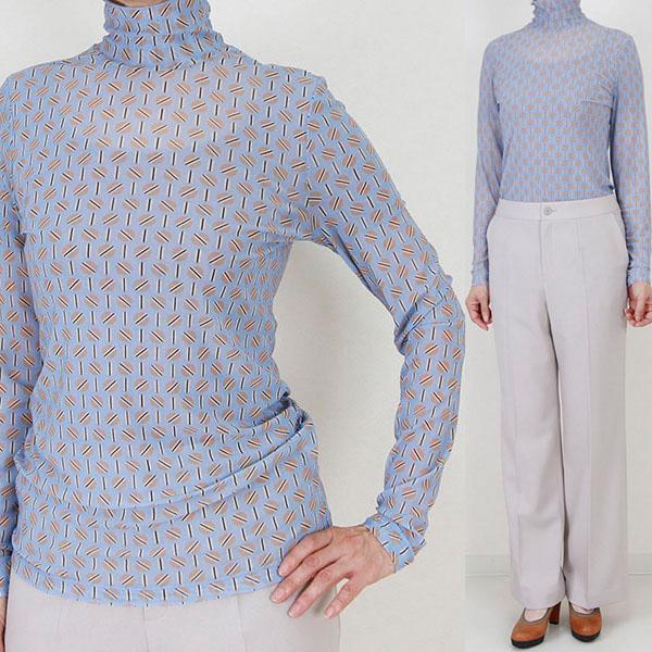 マークケイン MARCCAIN　ブルー柄チュールカットソー