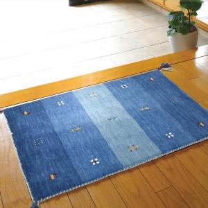 ギャッベ ラグ 90×150cm (インドギャッベ S-008) ギャベ 絨毯 手織り