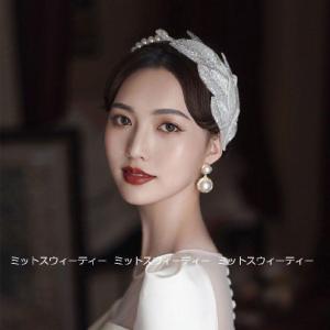 カチューシャ フェザー パール ヘアアクセサリー 結婚式 二次会 成人式 同窓会 謝恩会 お呼ばれ パーティー ウェディング 卒業式 ブライダル ウエディングフォト｜lulucherish