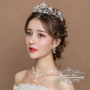 ヘアアクセサリー ティアラ ネックレス イヤリング ヘッドドレス 前撮り ウェディングアクセサリー 結婚式 二次会 披露宴 ブライダル 挙式 前撮り 花嫁小物