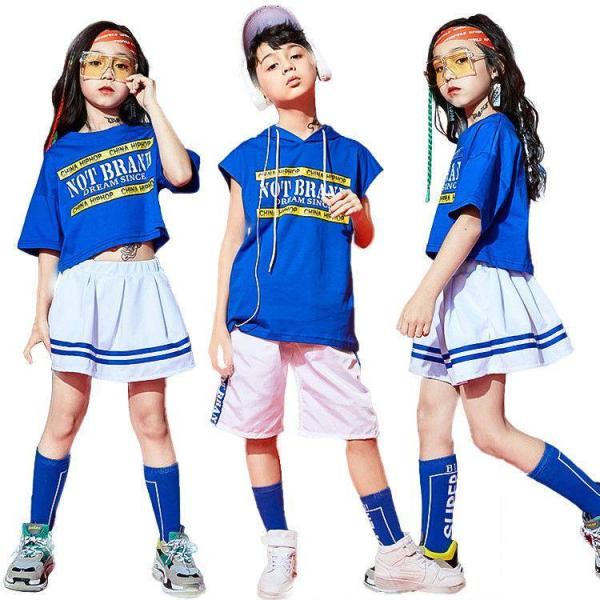 チアガール ヒップホップ 子供服 キッズダンス衣装 セットアップ 女の子 男の子 スカート パンツ ...