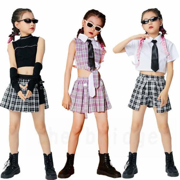 ダンス衣装 チア 女の子 ヘソ出し キッズダンス衣装 セットアップ チアガール 韓国 子供服 ヒップ...