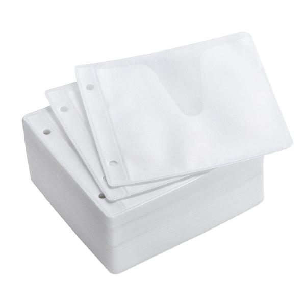 サンワダイレクト 不織布ケース ブルーレイ CD DVD 対応 100枚入 リング2穴 両面