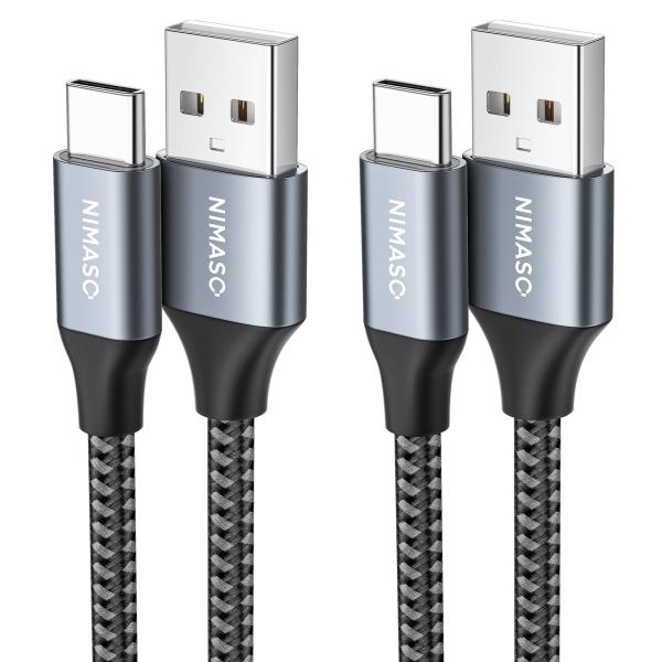 NIMASO USB Type C ケーブル 【2m/2本セット】【QC3.0対応 3A急速充電】タ...
