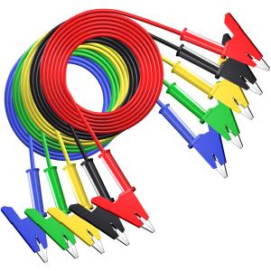 5本組 1m デュアルエンドワニ口クリップテストリード 1000V 15A ワニ口クリップ