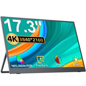 モバイルモニター 17.3インチ 4K 3840*2160 Adobe RGB 広色域 モバイルディスプ