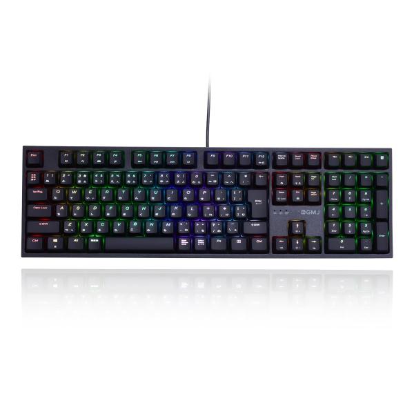 GM-JAPAN ゲーミング キーボード 青軸 高耐久 有線 メカニカル RGB テンキー付き