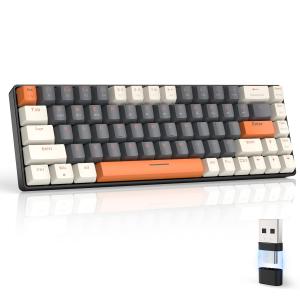 Bluetoothワイヤレス ゲーミングキーボード 無線 小型 青軸K68キーボード2.4GHZ