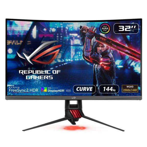 ASUS 31.5インチ PS5対応 湾曲ゲーミングモニター XG32VQR WQHD 広視野角17...
