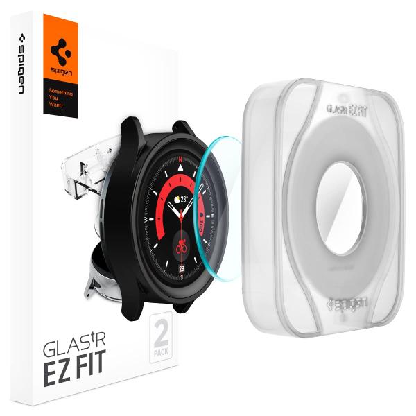 Spigen EZ Fit ガラスフィルム Galaxy Watch 5 Pro 45mm 用 貼り...