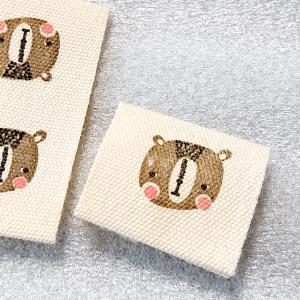 刺繍タグ（りんご）18枚 挟み込み 折り込みタグ 布タグ 幅20mm ab-488