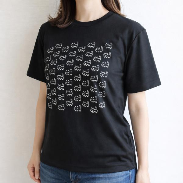 ドライTシャツ 猫いっぱい ブラック ネイビー S〜LL グリマー 速乾