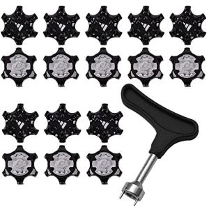 サムコス ゴルフスパイクレンチ 交換用 1個入れ ゴルフシューズ スパイク鋲 16個入れ ゴルフスパイク鋲 ソケット式 ステンレス鋼 ギアレス ファスト