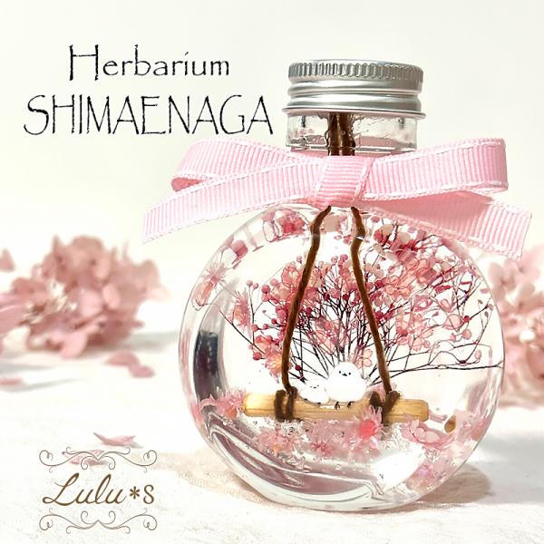 桜のシマエナガハーバリウム  Lulu&apos;s-0642